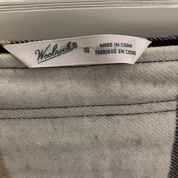 Woolrich Cream & Black Plaid Wool Mini Skirt - Picture 5 of 7